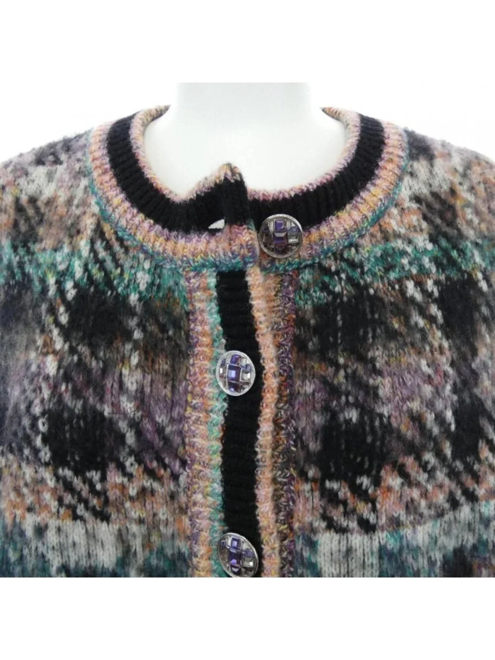 Chanel Knit Top Cashmere Black Green